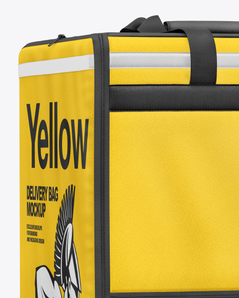 Download Leatherette Delivery Bag Mockup In Bag Sack Mockups On Yellow Images Object Mockups