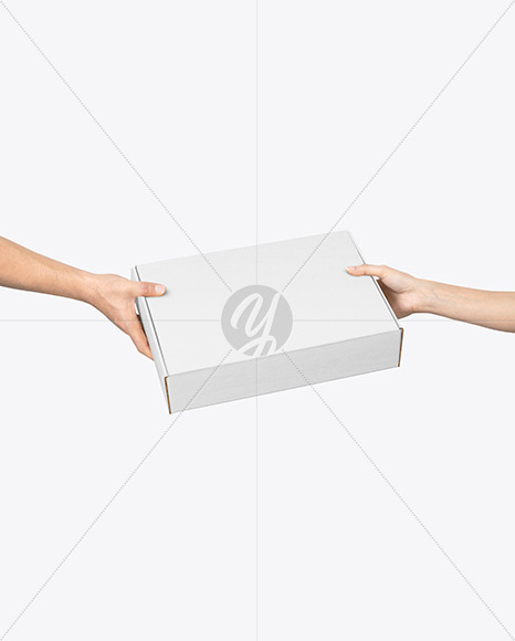 Download Mailing Box In Hands Mockup In Box Mockups On Yellow Images Object Mockups PSD Mockup Templates