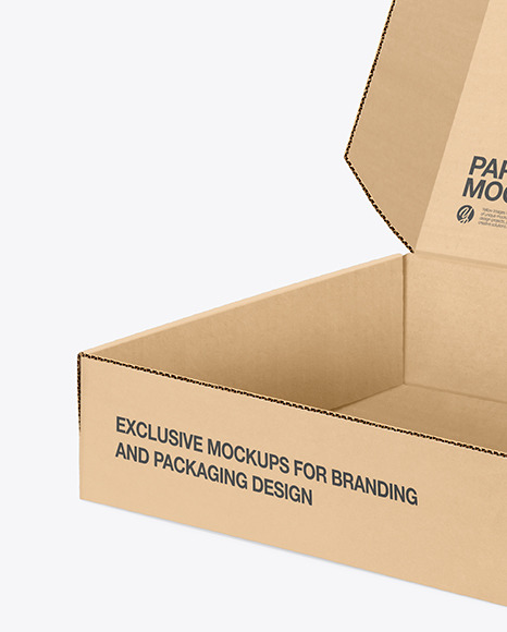 Open Mailing Box Paper Mockup In Box Mockups On Yellow Images Object Mockups