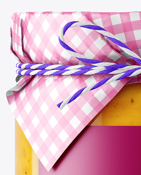 Glass Curry Sauce Jar with Paper Cap Mockup PSD #7