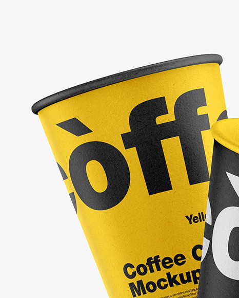 Kraft Coffee Cups Mockup PSD #5