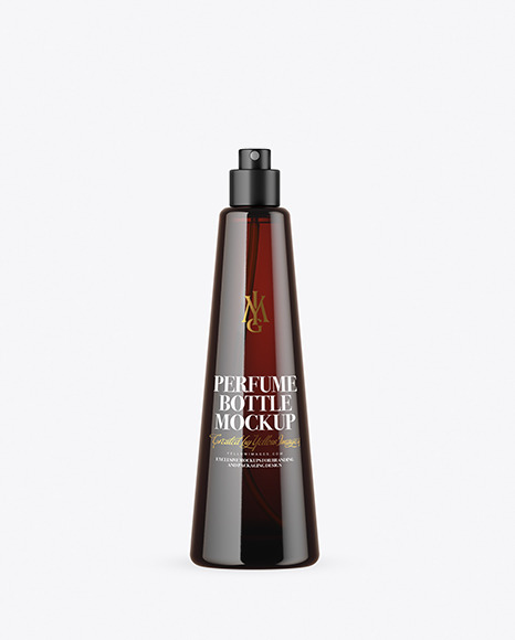 Dark Amber Glass Perfume Bottle Mockup