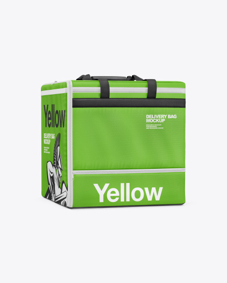 Download Polyester Delivery Bag Mockup In Bag Sack Mockups On Yellow Images Object Mockups PSD Mockup Templates