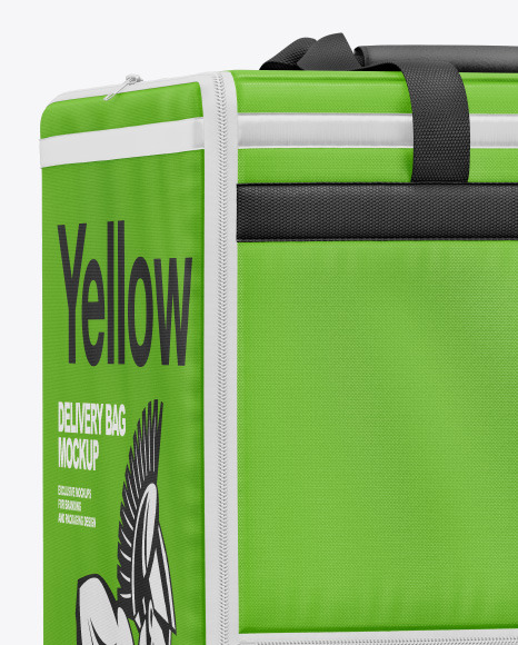 Download Polyester Delivery Bag Mockup In Bag Sack Mockups On Yellow Images Object Mockups PSD Mockup Templates