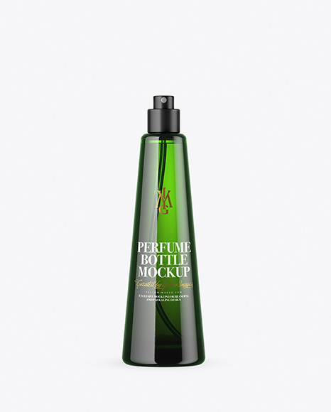 Green Glass Perfume Bottle Mockup