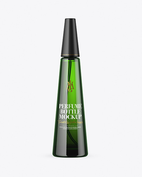 Green Glass Perfume Bottle Mockup PSD #2
