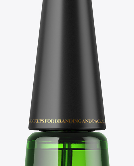 Green Glass Perfume Bottle Mockup PSD #1