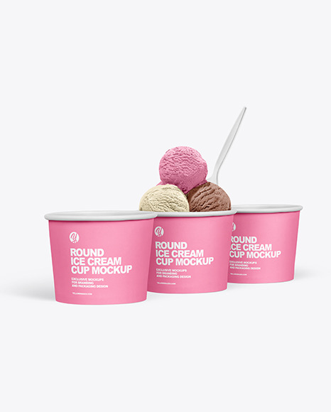 Download Paper Ice Cream Cups Mockup In Cup Bowl Mockups On Yellow Images Object Mockups Yellowimages Mockups