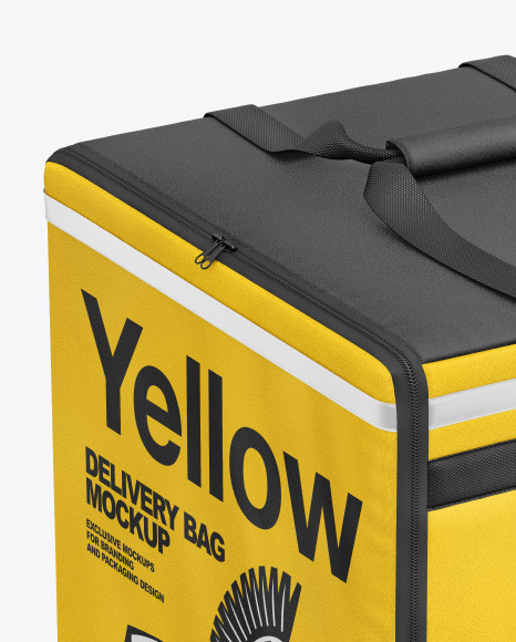 Leatherette Delivery Bag Mockup in Bag & Sack Mockups on Yellow Images Object Mockups