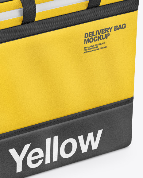 Leatherette Delivery Bag Mockup In Bag Sack Mockups On Yellow Images Object Mockups