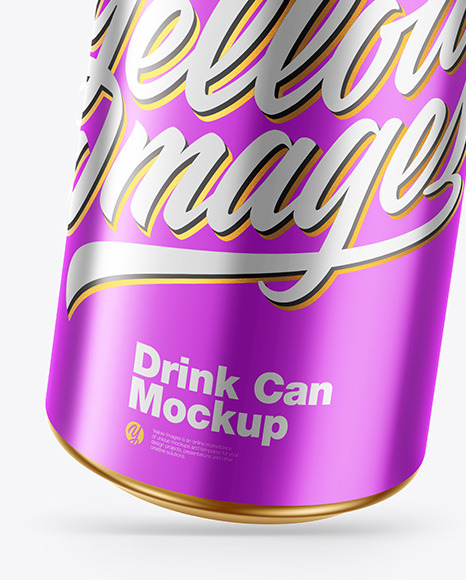 Glossy Metallic Drink Can Mockup PSD #5