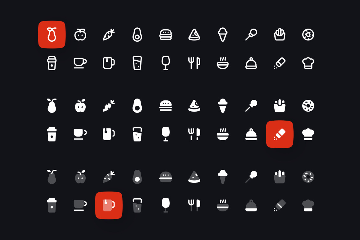 Download Food And Drinks Icon Set In Icons On Yellow Images Creative Store