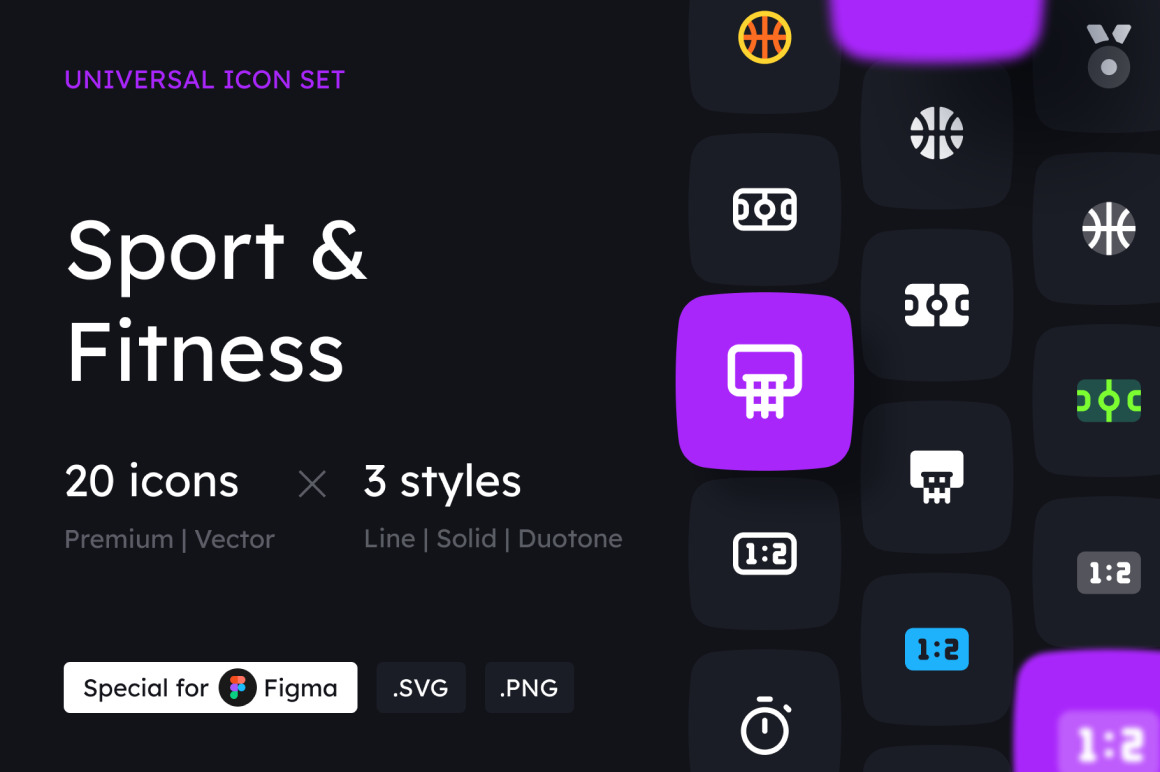 Sport and Fitness Icon Set