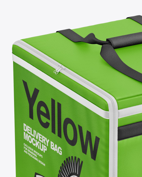 Download Polyester Delivery Bag Mockup In Bag Sack Mockups On Yellow Images Object Mockups PSD Mockup Templates