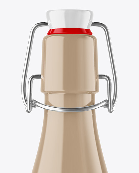 Glossy Bottle with Clamp Lid Mockup PSD #1