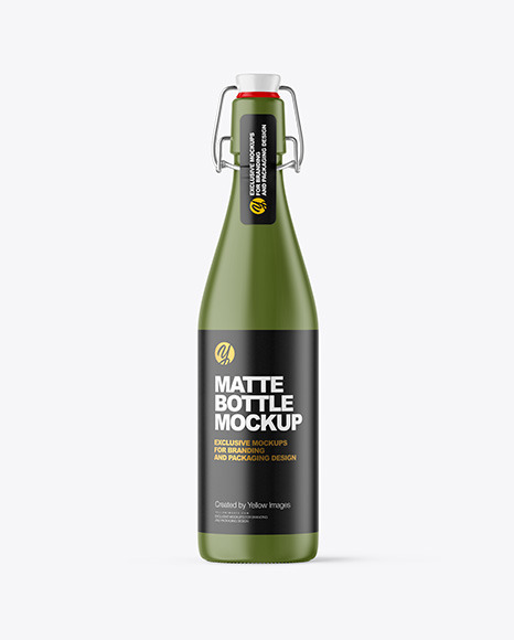 Matte Bottle with Clamp Lid Mockup