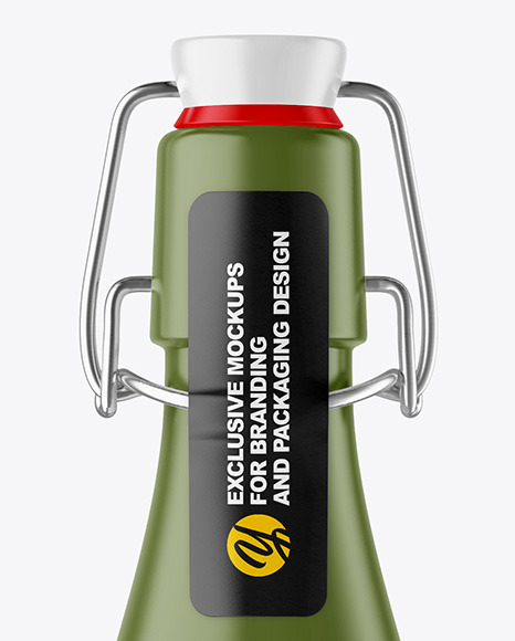 Matte Bottle with Clamp Lid Mockup PSD #2