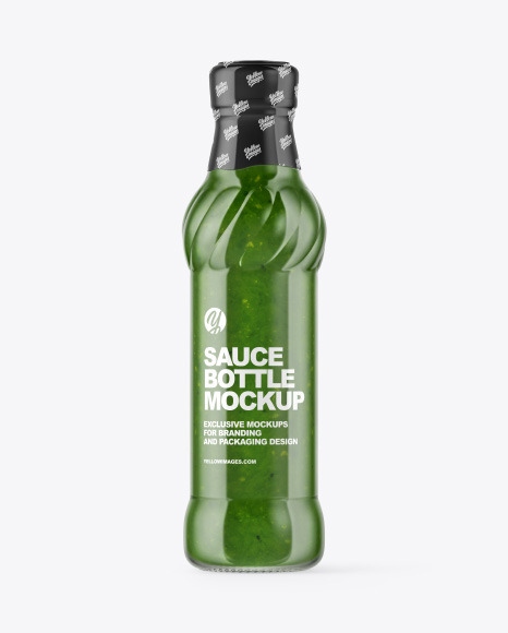 Download Glass Bottle With Pesto Sauce Mockup In Bottle Mockups On Yellow Images Object Mockups PSD Mockup Templates