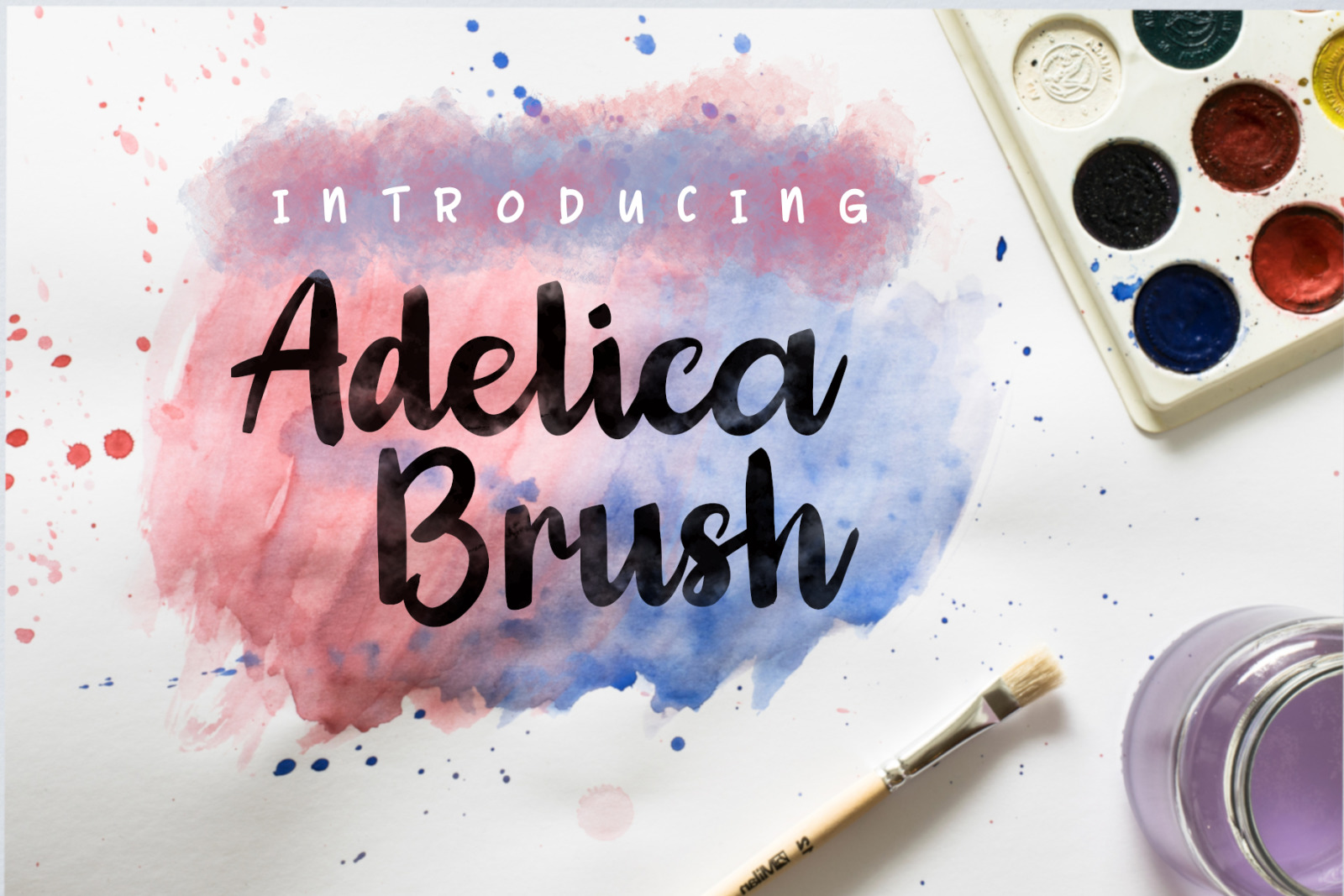 Adelica Brush In Fonts On Yellow Images Creative Store