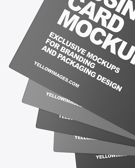 Download Five Business Cards Mockup In Stationery Mockups On Yellow Images Object Mockups