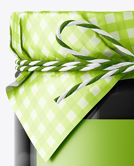 Glass Black Olives Jar with Paper Cap Mockup PSD #7