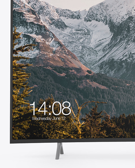 Curved TV Mockup PSD #2