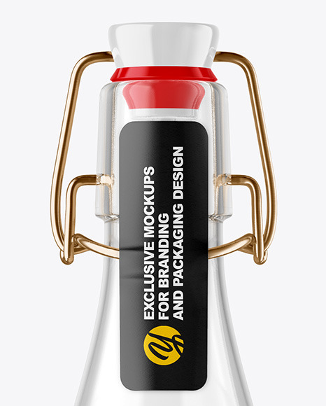 Download Clear Glass Bottle with Clamp Lid Mockup in Bottle Mockups ... Yellowimages Mockups
