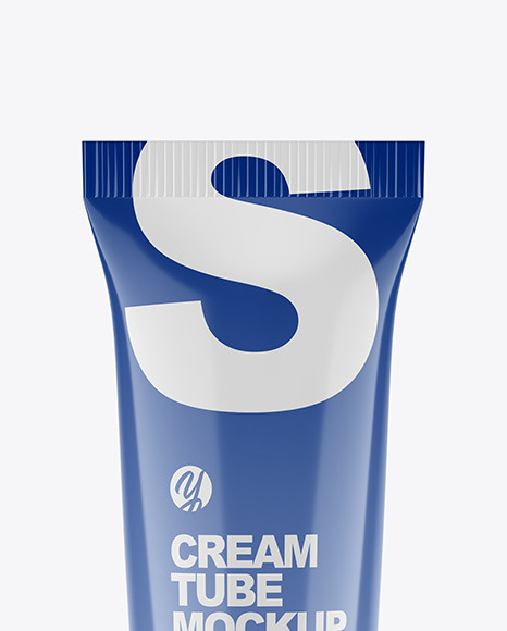 Glossy Cosmetic Tube with Coral Sponge Mockup PSD #1