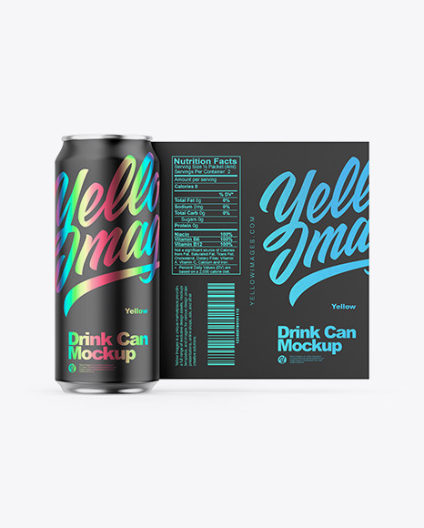 Glossy Metallic Can W  Matte Finish Mockup PSD #1