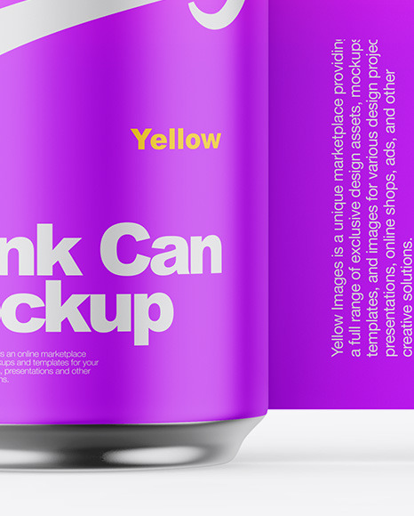 Glossy Metallic Can W  Matte Finish Mockup PSD #7