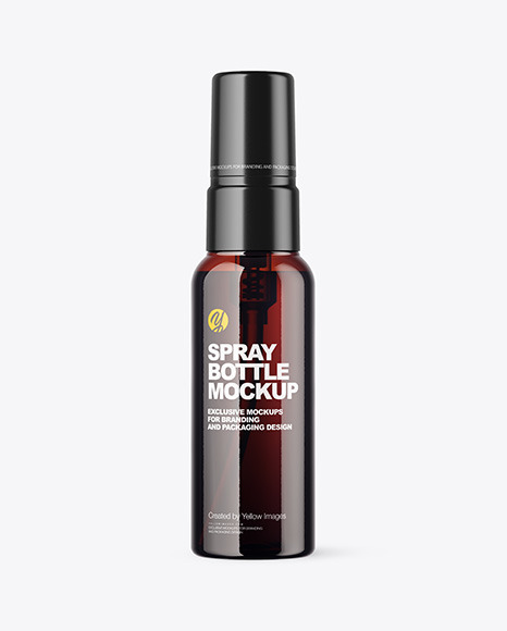 Amber Spray Bottle Mockup PSD #2