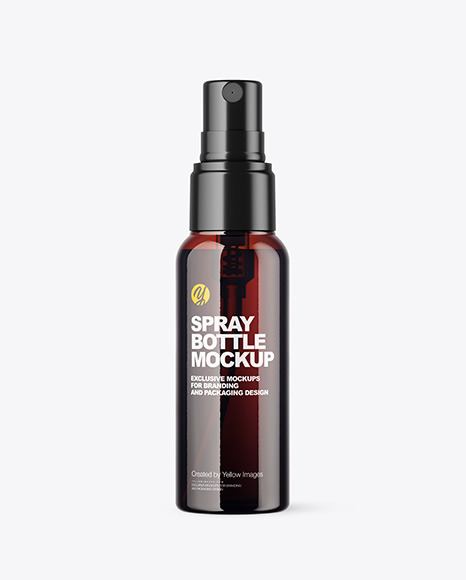 Amber Spray Bottle Mockup PSD #1