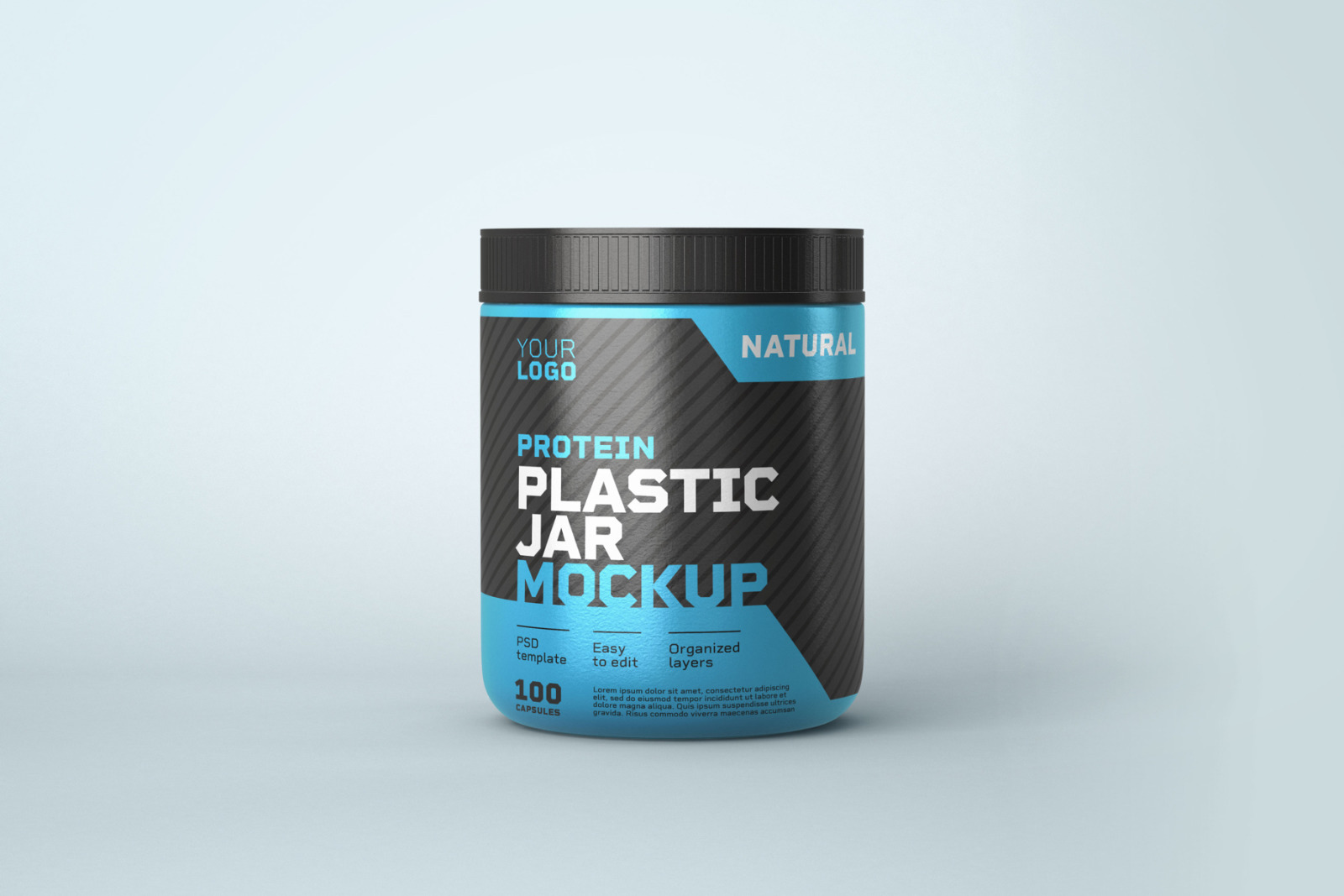 Download Food Supplement Plastic Jar Mockup In Packaging Mockups On Yellow Images Creative Store PSD Mockup Templates