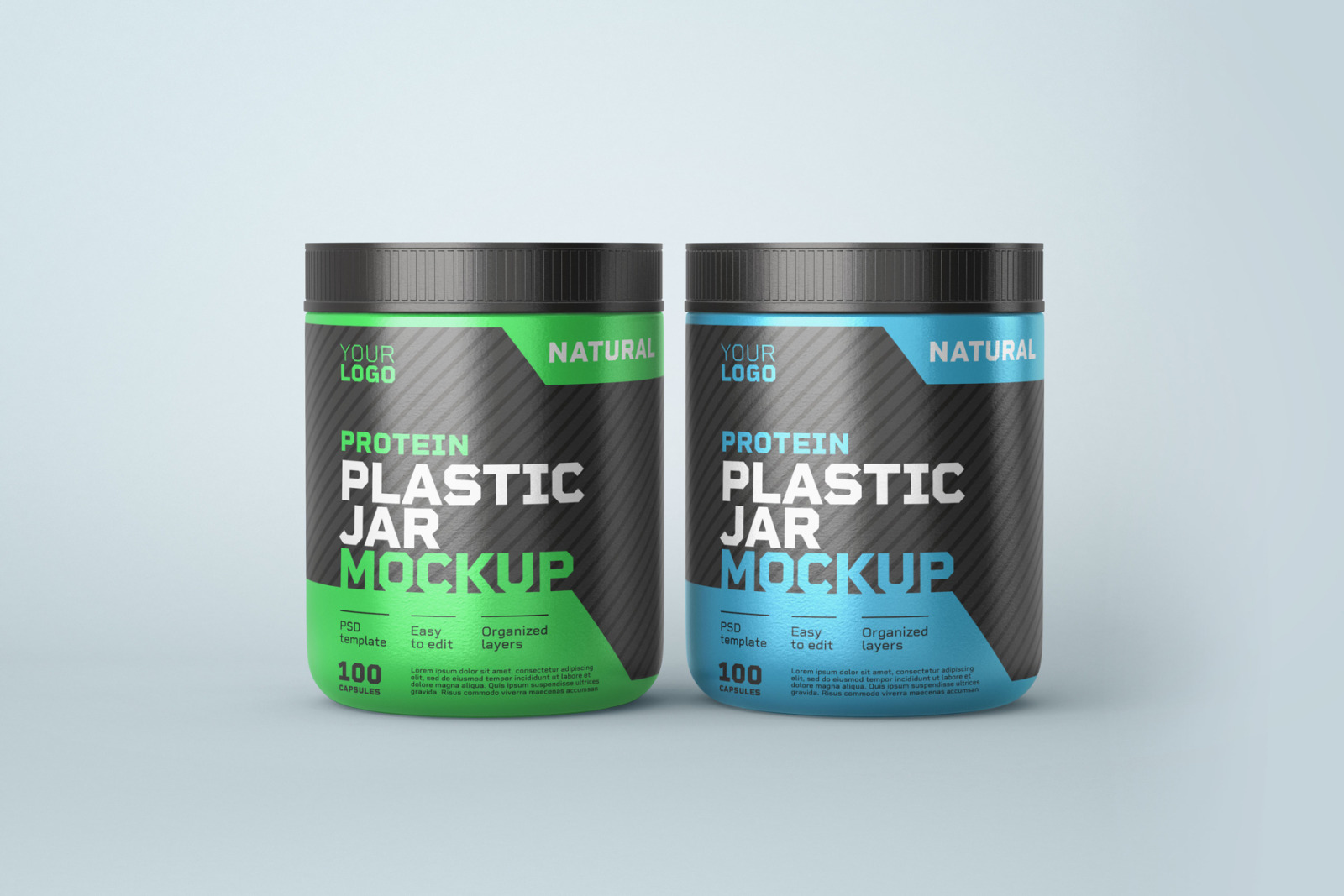 Download Food Supplement Plastic Jar Mockup in Packaging Mockups on ...