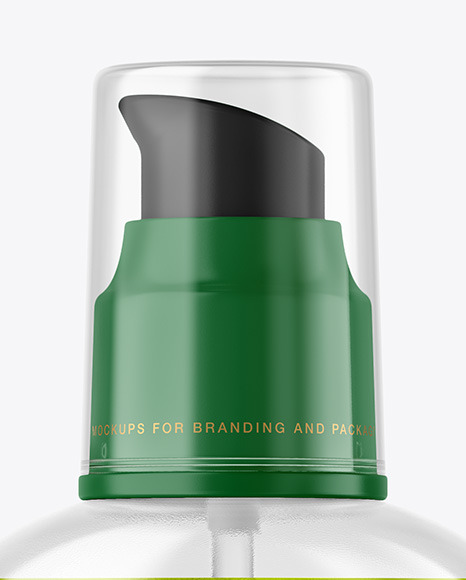 Clear Cosmetic Bottle with Pump Mockup PSD #6