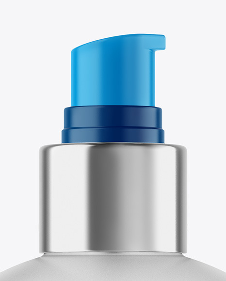 Frosted Cosmetic Bottle with Pump Mockup PSD #3