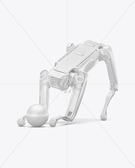 Download Four Legged Robot With Ball Mockup In Device Mockups On Yellow Images Object Mockups PSD Mockup Templates