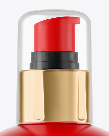 Frosted Cosmetic Bottle with Pump Mockup PSD #2