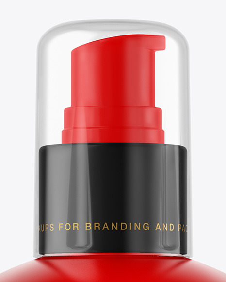 Frosted Cosmetic Bottle with Pump Mockup PSD #6