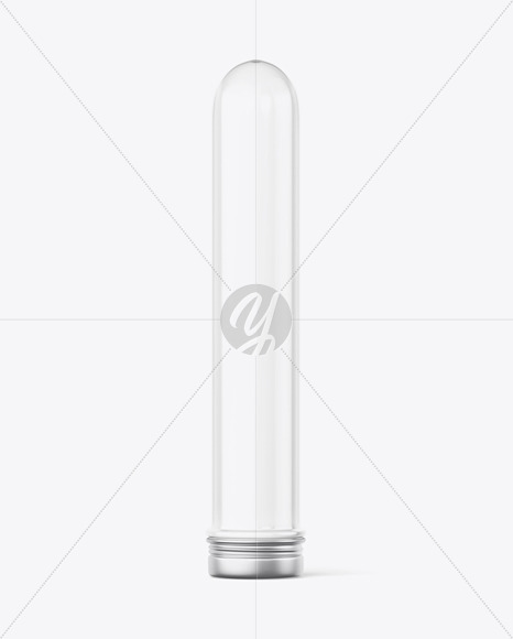 Transparent Glass Tube With Skrew Cap Mockup – Front View PSD #1