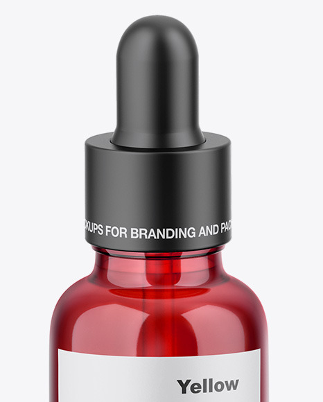 Paper Box W  Red Dropper Bottle Mockup PSD #6