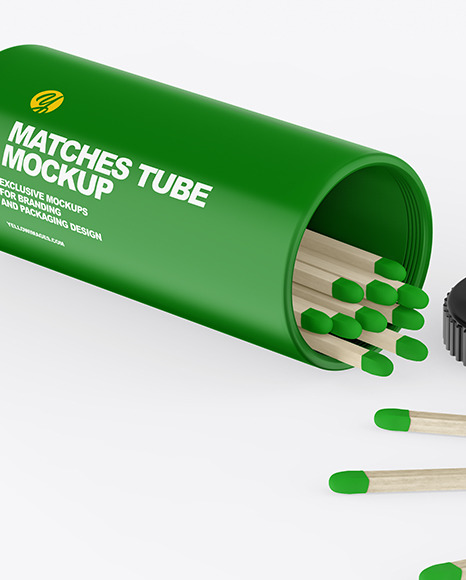 Matte Matches Tube Mockup PSD #2