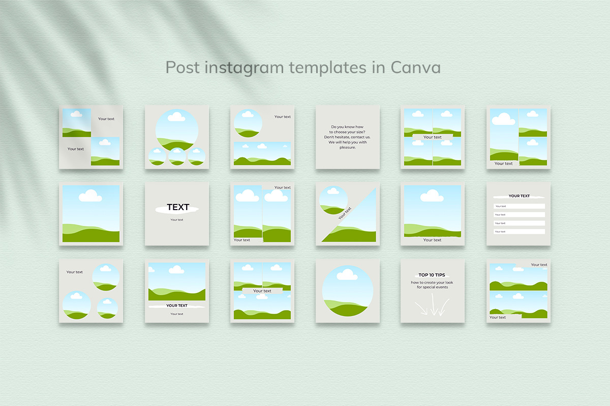 Download 18 Universal Beauty Canva Instagram Posts Templates In Social Media Templates On Yellow Images Creative Store PSD Mockup Templates