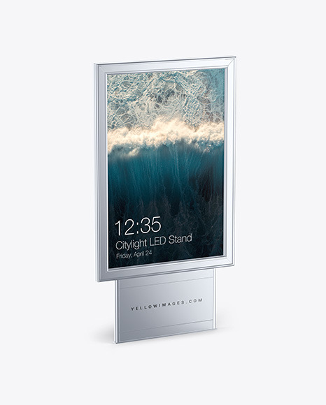 Citylight Metallic LED Stand Mockup PSD #2