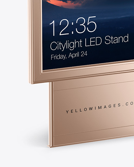 Citylight Metallic LED Stand Mockup PSD #6