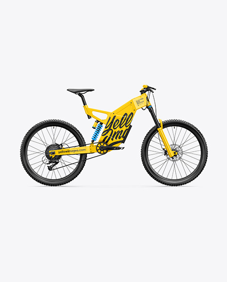 Download Electric Bike Mockup Right Side View In Vehicle Mockups On Yellow Images Object Mockups PSD Mockup Templates