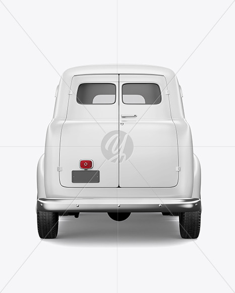 Retro Van Mockup Back View In Vehicle Mockups On Yellow Images Object Mockups