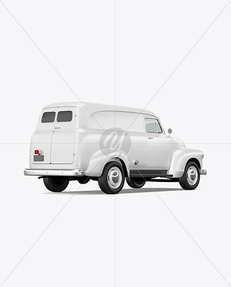 Retro Van Mockup Back Half Side View In Vehicle Mockups On Yellow Images Object Mockups