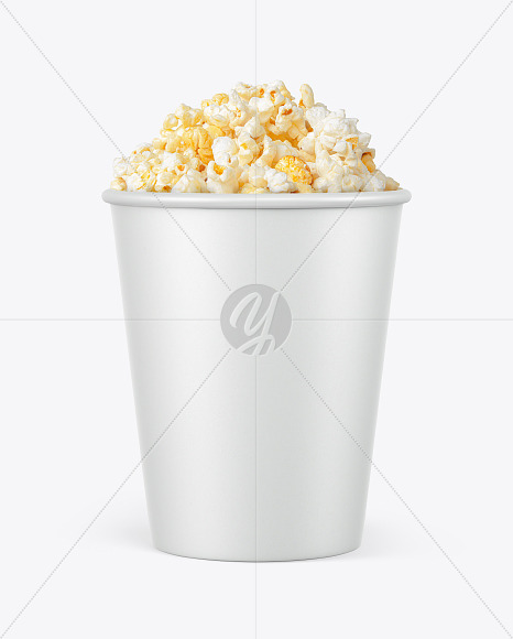 Download Cup Popcorn Mockup In Bucket Pail Mockups On Yellow Images Object Mockups PSD Mockup Templates