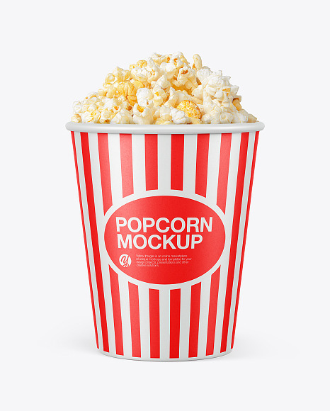 Download Cup Popcorn Mockup In Bucket Pail Mockups On Yellow Images Object Mockups PSD Mockup Templates